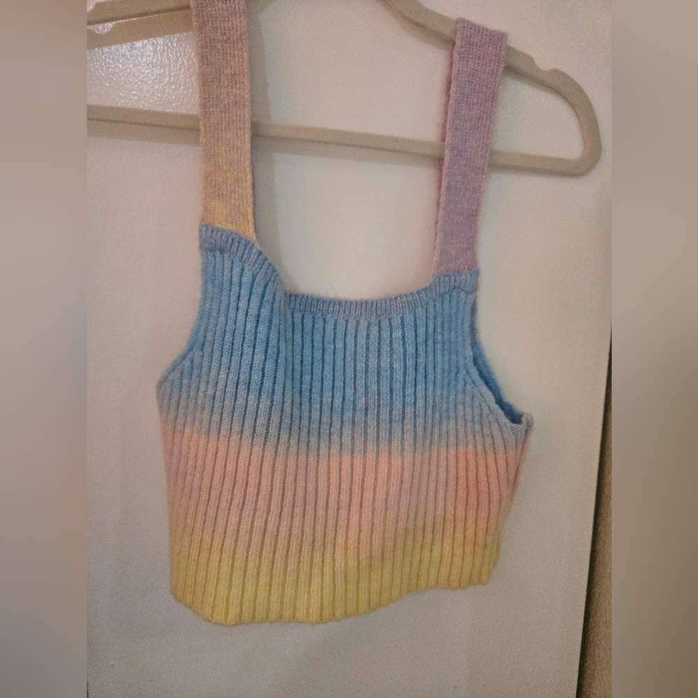 Urban Outfitters Out From Under Rainbow Sweater Tank Crop Top
